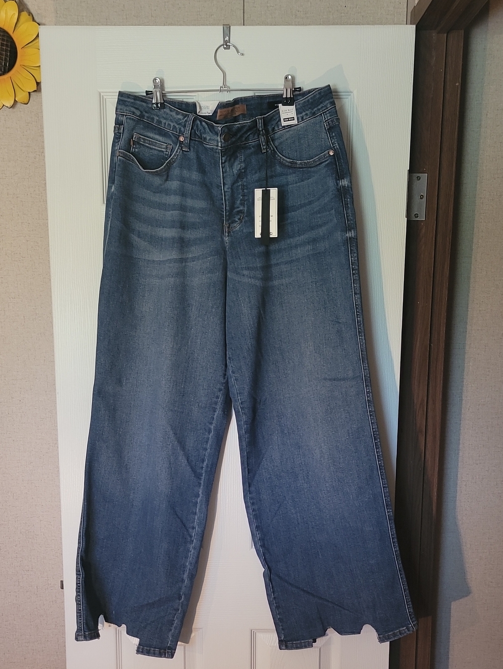 Judy Blue Women's Wide Leg Blue Jeans High Waist Wide Leg
